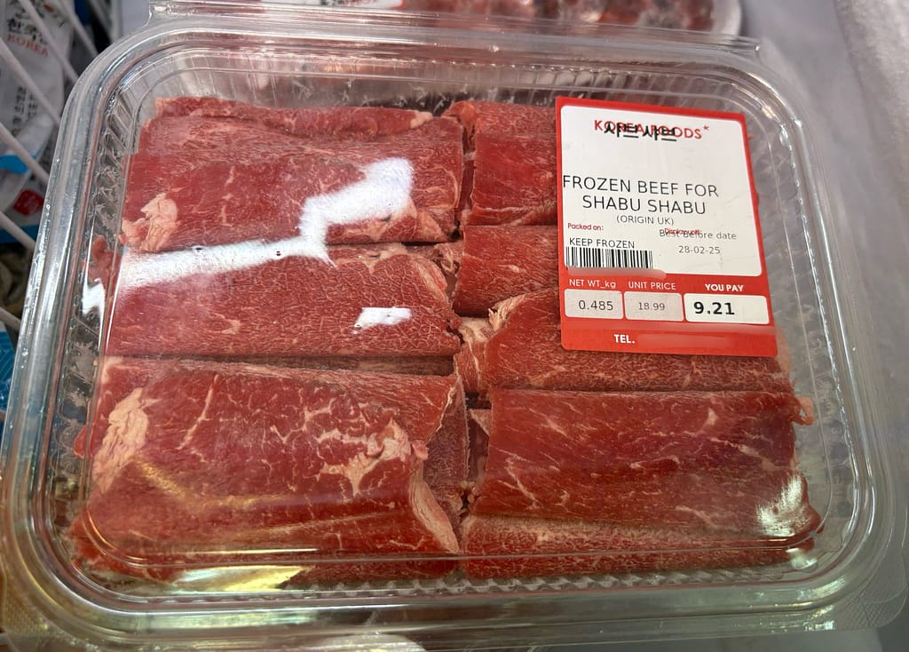 イギリスの薄切り肉